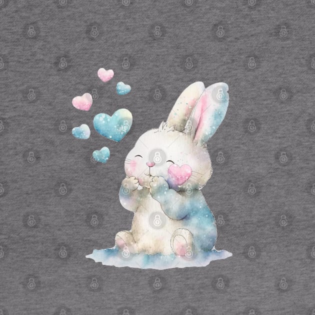 Cute bunny and hearts by NATLEX